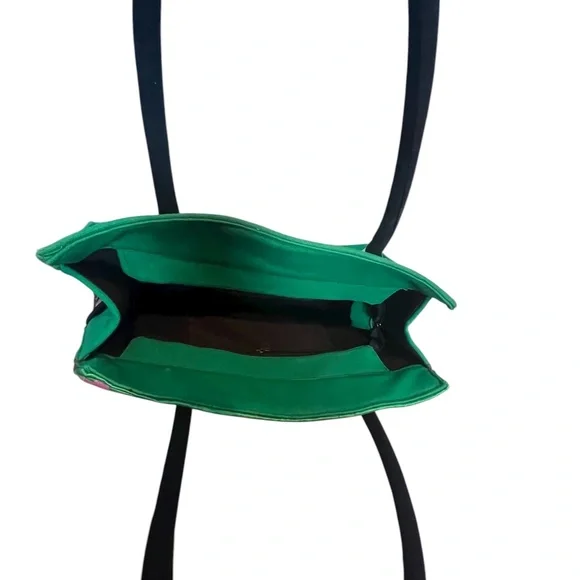 Handcrafted Floral Embroidered Shoulder Green Tote Bag – Unbranded, New - Picture 8 of 11